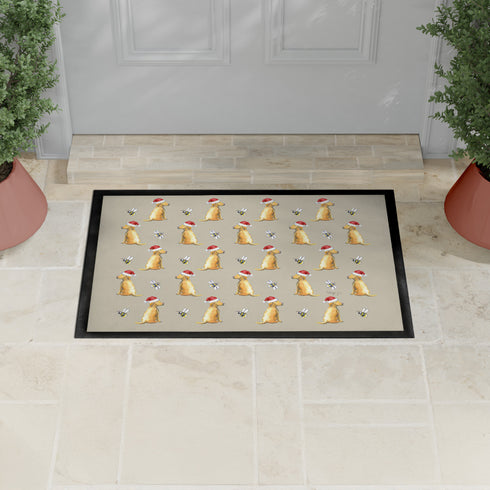 Labrador Yellow Christmas Dog Pattern Door Mat